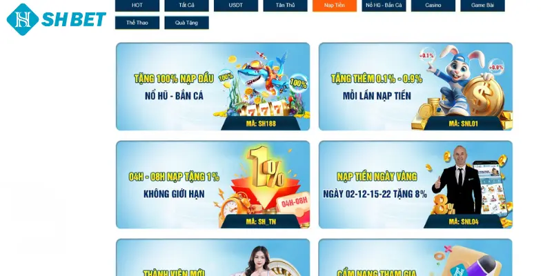 Giới thiệu khuyến mãi nạp đầu SHBET