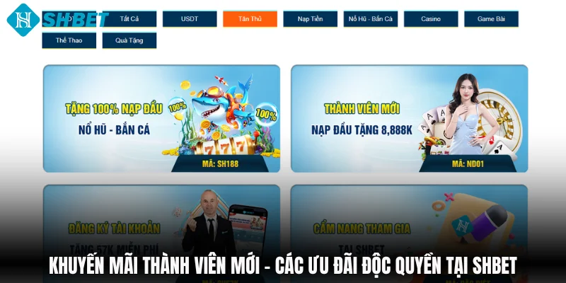 Khuyến Mãi Thành Viên Mới - Các Ưu Đãi Độc Quyền Tại SHBET